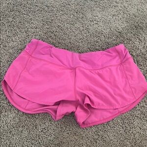 Sonic Pink Lululemon Speed-Up Shorts 2.5 Size 8